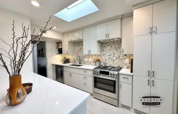 New Cabinets and appliances in the Kitchen Renovation by Stanton and Company in Westridge, Fort Worth, TX