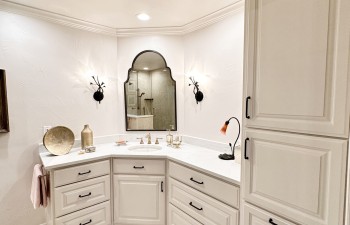 New Vanity and Cabinets featured in the Master Bath Renovation in Tanglewood neighborhood in Fort Worth Texas by Stanton and Company