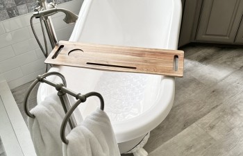 Standalone clawfoot tub featured in the Lost Creek Vintage Charm Gallery - Master Bath -Fort Worth TX, Bathroom Renovation by Stanton and Company