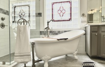 Standalone clawfoot tub featured in the Lost Creek Vintage Charm Gallery - Master Bath -Fort Worth TX, Bathroom Renovation by Stanton and Company